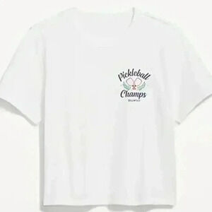 NWT Old Navy EveryWear Crop Graphic Pickleball T-Shirt Size Large
